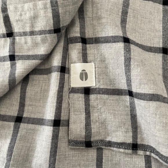 Grayson Women's The Hero Windowpane Neutral Gray & Black Plaid 100% Cotton Sz 2 - Picture 7 of 9